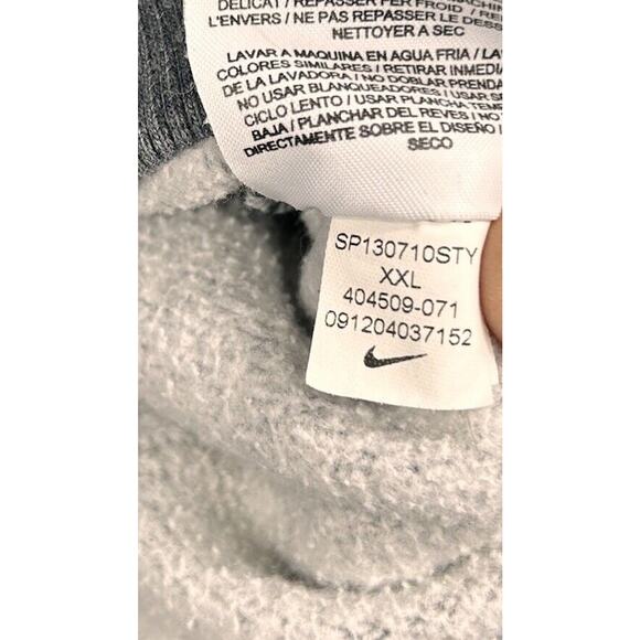 Nike Sweatshirt Mens XXL Grey Pullover Crewneck Sportswear Swoosh Logo Fleece - Picture 7 of 8